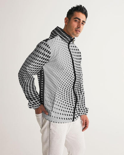 Mens Lightweight Windbreaker Jacket with Hood and Zipper Closure -