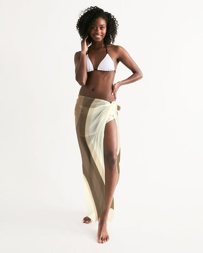 Sheer Sarong Swimsuit Cover Up Wrap / Brown Swirl