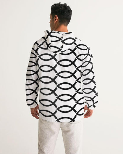 Mens Hooded Windbreaker - Agape Love Water Resistant Jacket - Jjxv0x