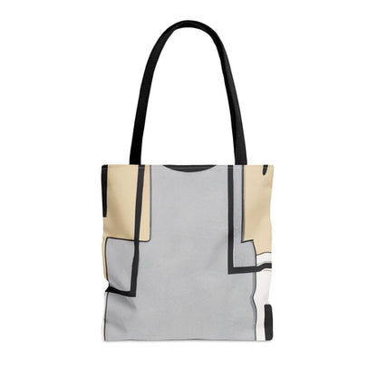 Large Tote Bag Black Grey Abstract Pattern
