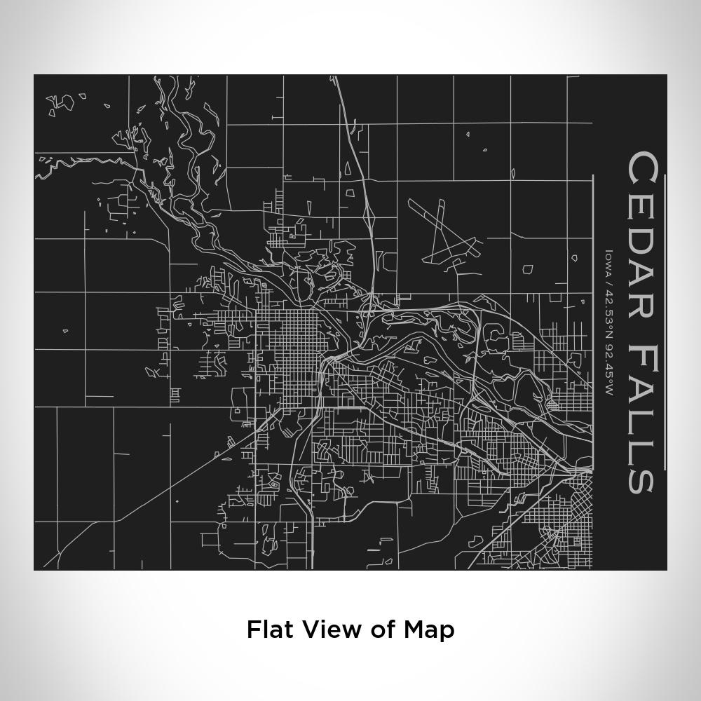 Cedar Falls - Iowa Map Bottle with Bamboo Top in Matte Black