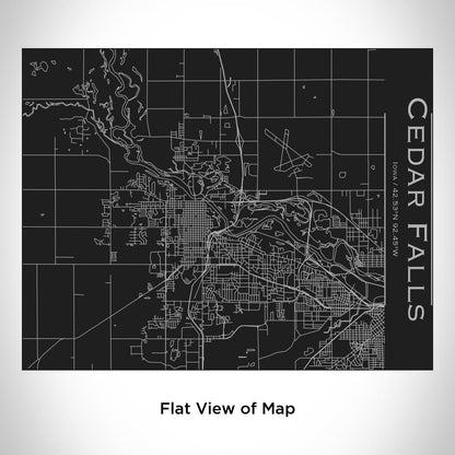 Cedar Falls - Iowa Map Bottle with Bamboo Top in Matte Black