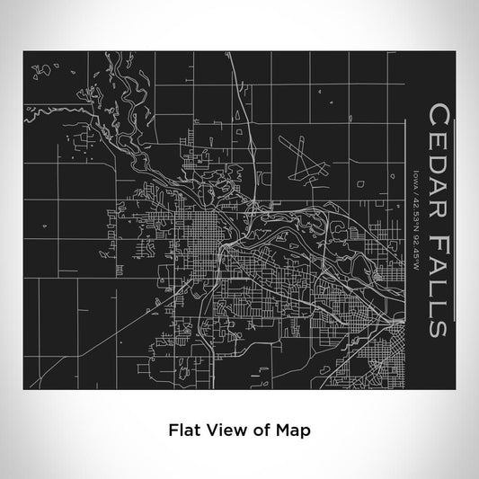 Cedar Falls - Iowa Map Bottle with Bamboo Top in Matte Black