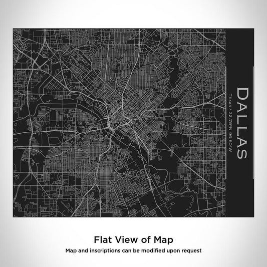 Dallas - Texas Map Bottle with Bamboo Top in Matte Black