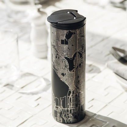 Dallas - Texas Map Tumbler in Matte Black