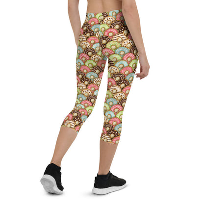 Womens Donuts Capri Leggings