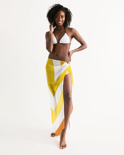 Sheer Herringbone Yellow Swimsuit Cover Up