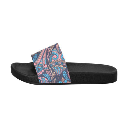 Mens Slide Sandals - Paisley Print