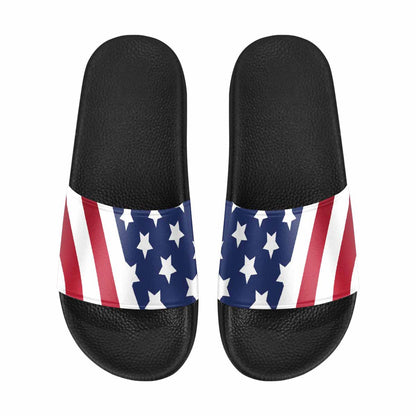 Womens Slide Sandals - Stars and Stripes Print