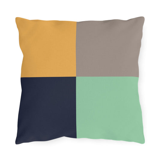Decorative Indoor/outdoor Throw Pillow - Gold Taupe Navy Mint
