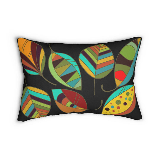 Decorative Lumbar Throw Pillow - Autumn Color Leaves