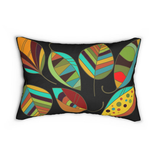Decorative Lumbar Throw Pillow - Autumn Color Leaves
