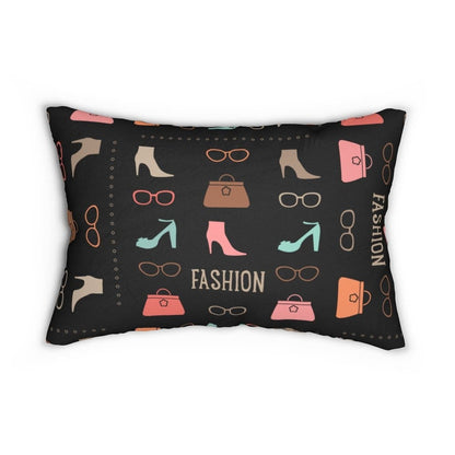 Decorative Lumbar Throw Pillow - Fashionista - Black/multicolor
