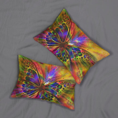 Decorative Lumbar Throw Pillow - Purple Butterfly