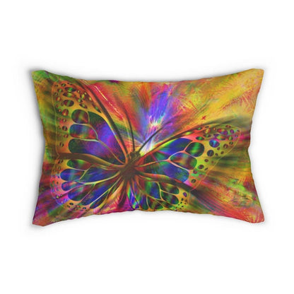 Decorative Lumbar Throw Pillow - Purple Butterfly