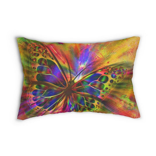 Decorative Lumbar Throw Pillow - Purple Butterfly