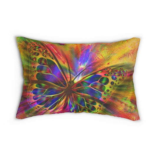 Decorative Lumbar Throw Pillow - Purple Butterfly
