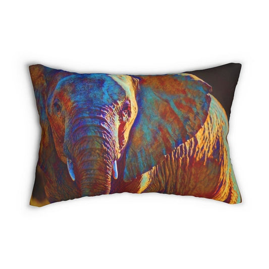 Decorative Lumbar Throw Pillow - Safari Elephant - Multicolor