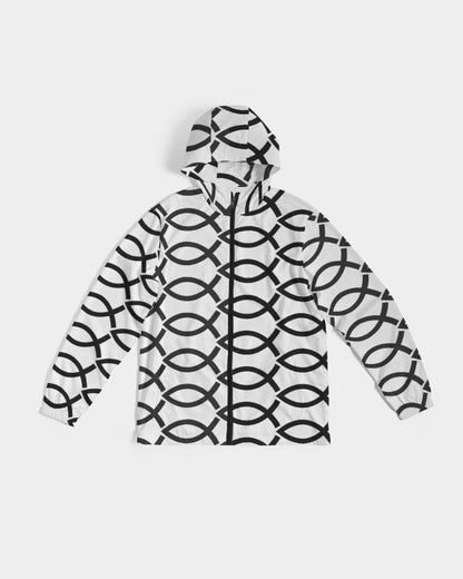 Mens Hooded Windbreaker - Agape Love Water Resistant Jacket - Jjxv0x