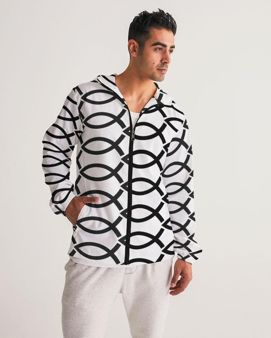 Mens Hooded Windbreaker - Agape Love Water Resistant Jacket - Jjxv0x