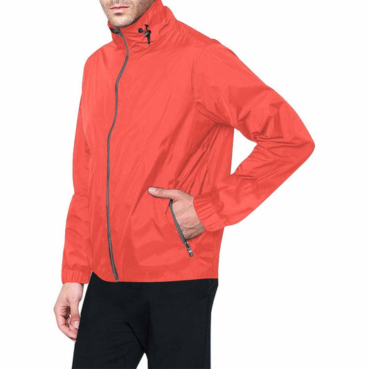 Red Orange Hooded Windbreaker Jacket - Men / Women