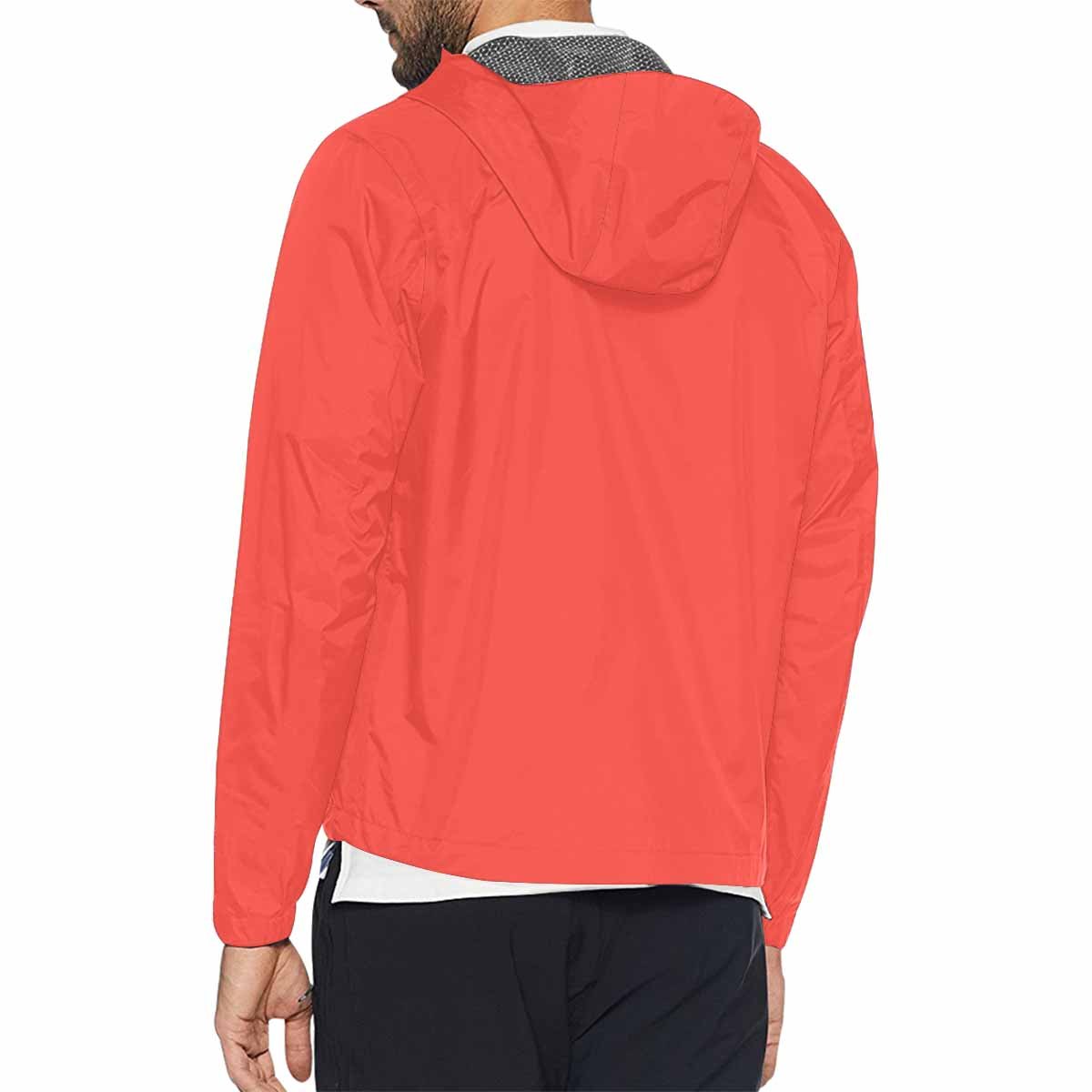 Red Orange Hooded Windbreaker Jacket - Men / Women