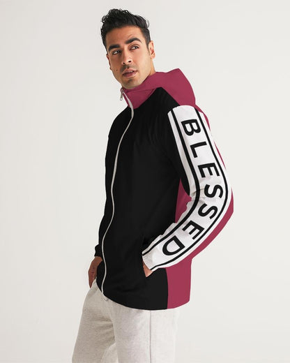 Mens Lightweight Windbreaker Jacket with Hood and Zipper Closure -