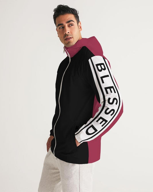 Mens Lightweight Windbreaker Jacket with Hood and Zipper Closure -