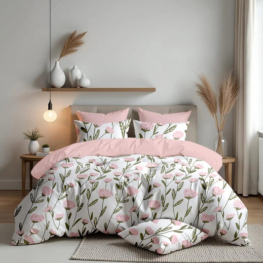 NESTLOOM Heavy Glace Cotton Bedsheet-Rose