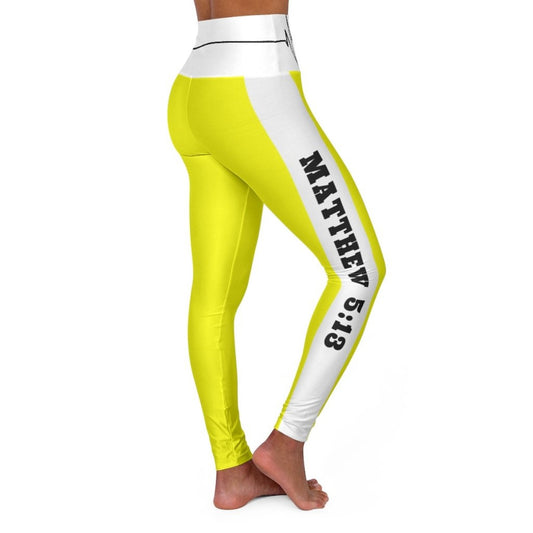 Womens High Waist Fitness Leggings - Bright Yellow Salt of the Earth