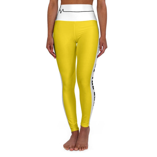 High Waisted Yoga Leggings - Gold Yellow Salt of the Earth Matthew