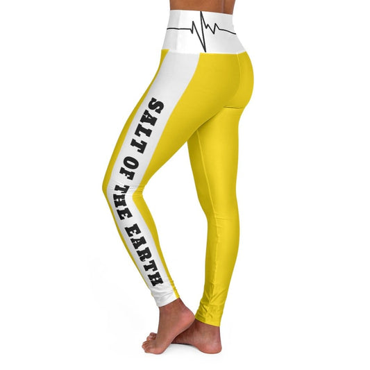 High Waisted Yoga Leggings - Gold Yellow Salt of the Earth Matthew