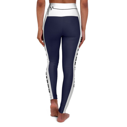 Womens High Waist Fitness Leggings - Navy Blue Salt of the Earth