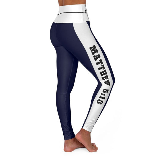 Womens High Waist Fitness Leggings - Navy Blue Salt of the Earth