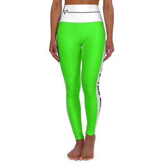 High Waisted Yoga Leggings - Neon Green Salt of the Earth Matthew 5:13