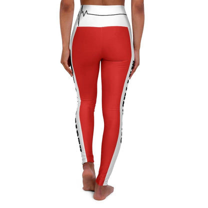High Waisted Yoga Leggings - Red Salt of the Earth Matthew 5:13
