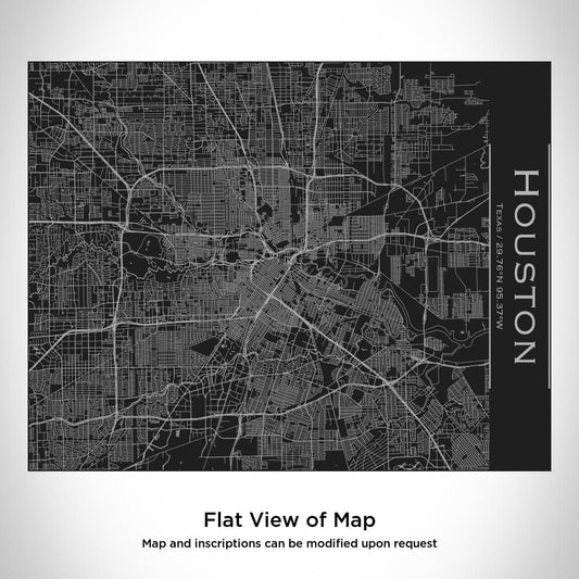 Houston - Texas Map Bottle with Bamboo Top in Matte Black