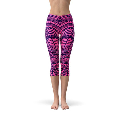 Purple Maori Capri Leggings