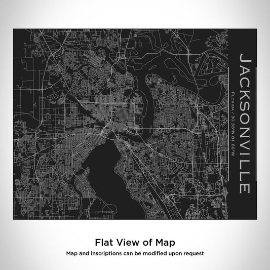 Jacksonville - Florida Map Bottle with Bamboo Top in Matte Black