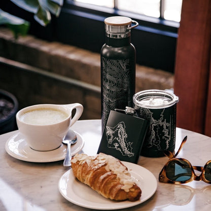Lexington-Fayette - Kentucky Map Bottle with Bamboo Top in Matte Black