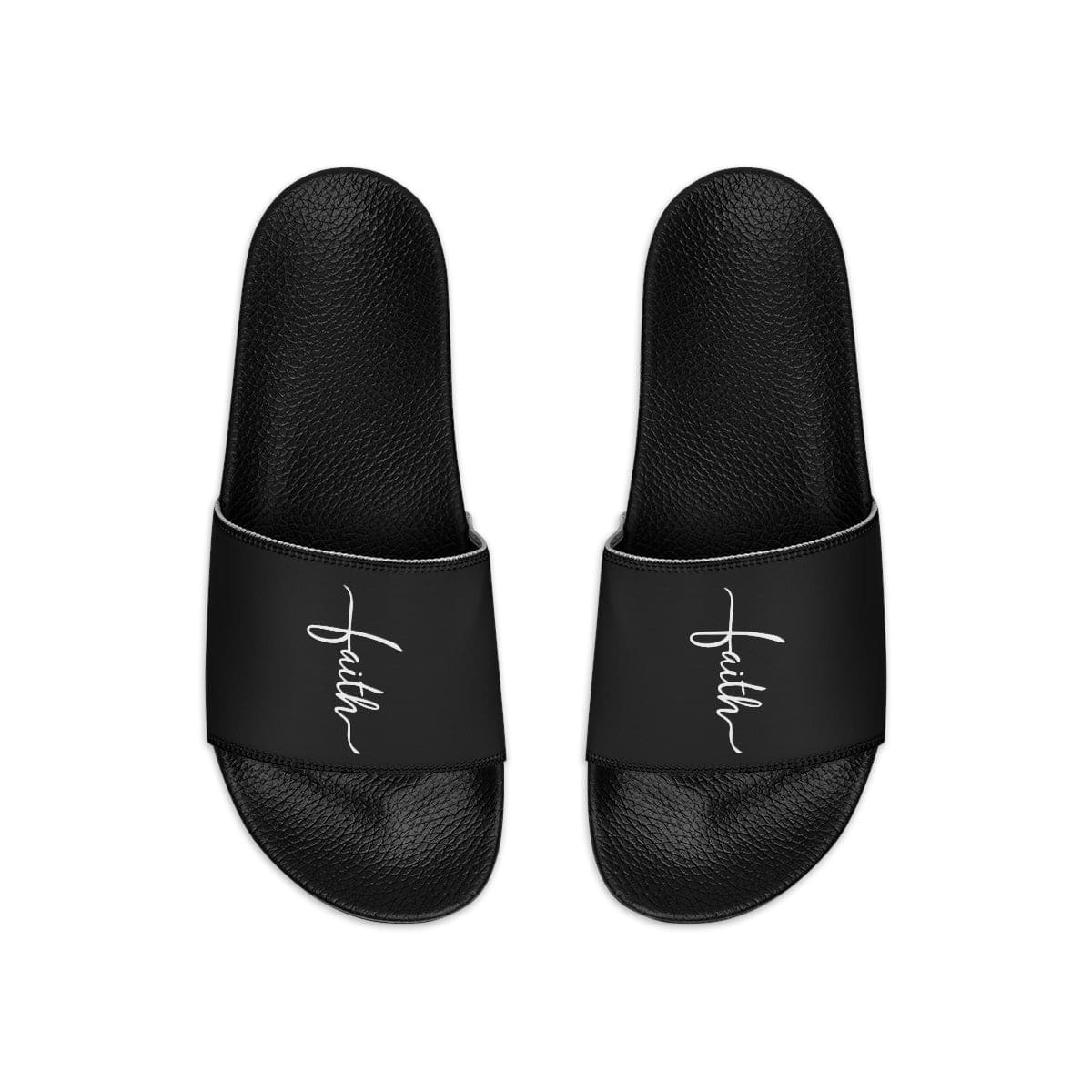 Mens Black Slide Sandals - Faith Christian Inspiration