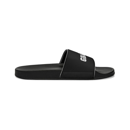 Mens Black Slide Sandals - Grateful Christian Inspiration Affirmation