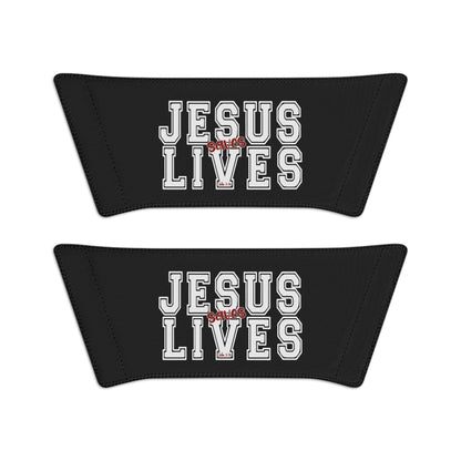 Mens Black Slide Sandals - Jesus Saves Lives - Christian Inpsiration