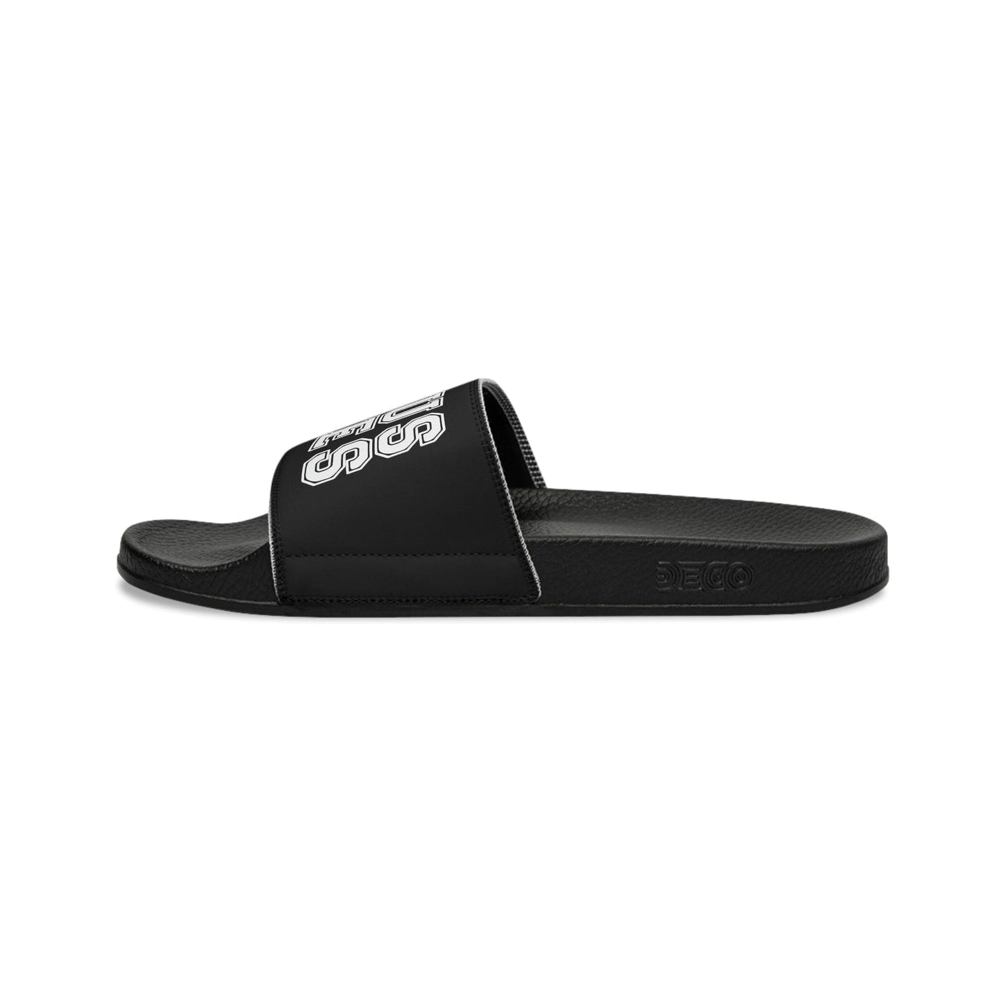 Mens Black Slide Sandals - Jesus Saves Lives - Christian Inpsiration