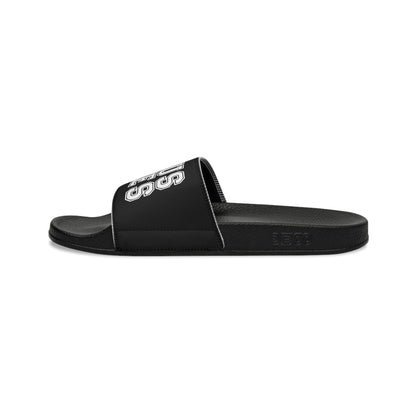 Mens Black Slide Sandals - Jesus Saves Lives - Christian Inpsiration