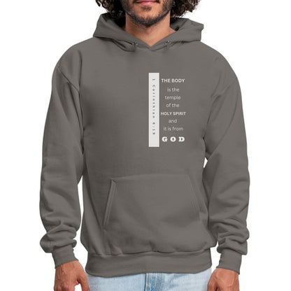 Mens Graphic Hoodie - the Body is the Temple of the Holy Spirit