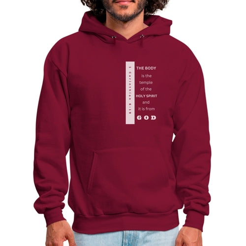 Mens Graphic Hoodie - the Body is the Temple of the Holy Spirit