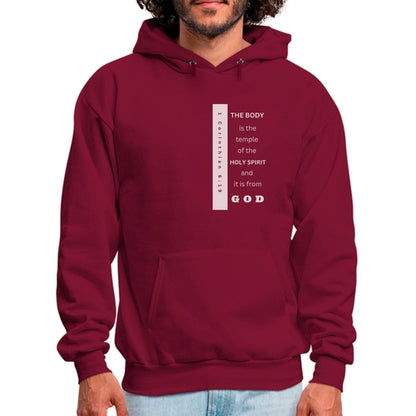 Mens Graphic Hoodie - the Body is the Temple of the Holy Spirit