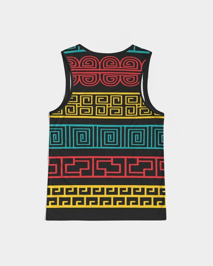 Mens Graphic Tank Top - Colorful Pattern Sports Top