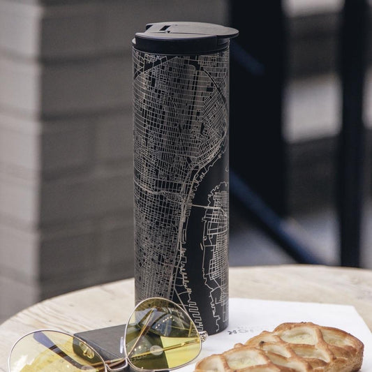 Newark - New Jersey Map Tumbler in Matte Black